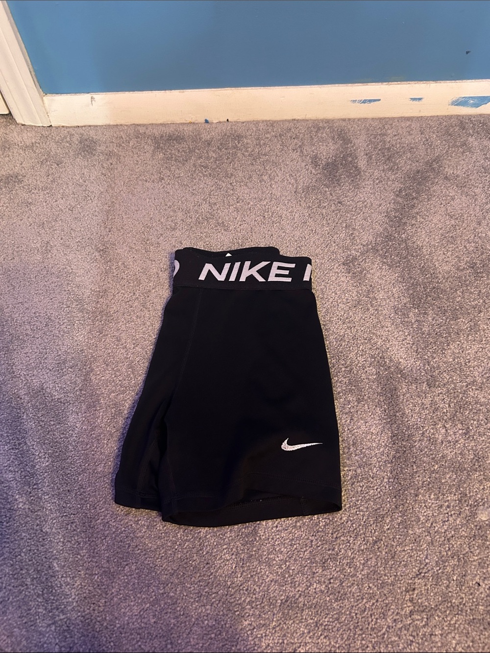 Nike Black Athletic Compression Shorts with Logo Waistband